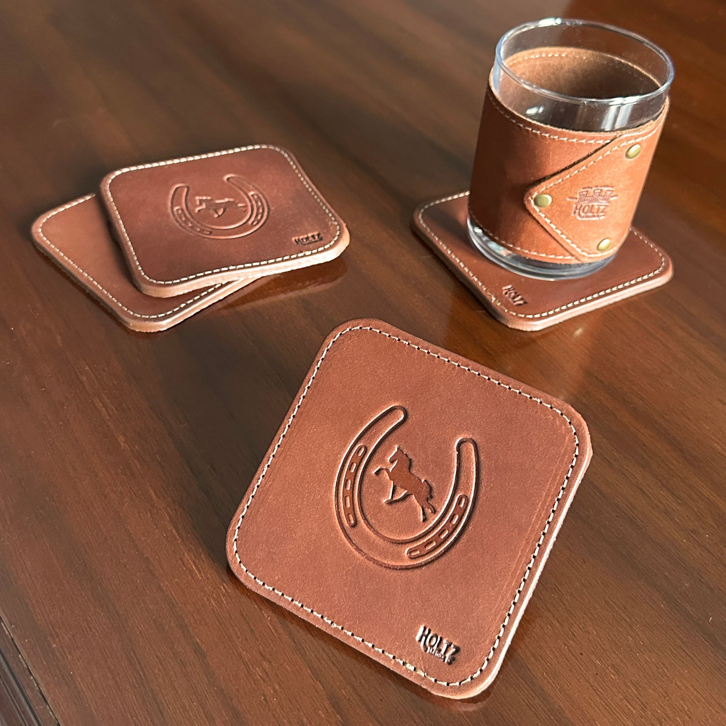 Fine Leather Coaster - Set of 4