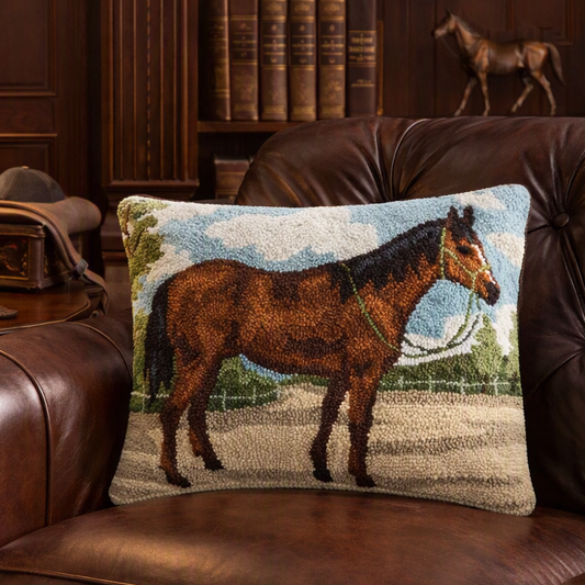 Brown Horse Hook Pillow