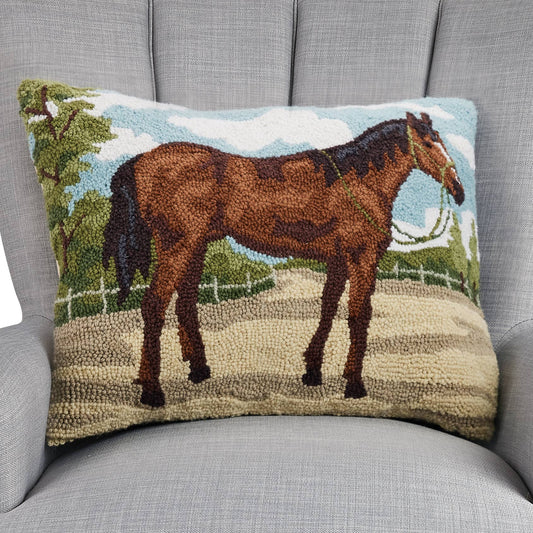 Brown Horse Hook Pillow